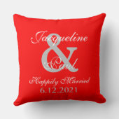 Bride Groom Sunset Hearts Red Reversible Coussin (Verso)