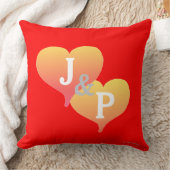 Bride Groom Sunset Hearts Red Reversible Coussin (Couverture)