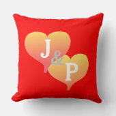 Bride Groom Sunset Hearts Red Reversible Coussin (Recto)