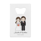 Bride & Groom Wedding Favor Kredietkaart Flessenopener (Achterkant)