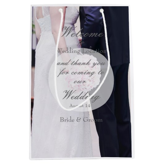 Bride & Groom Wedding Medium Cadeauzakje (Voorkant)