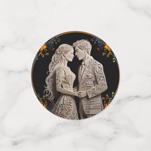 Bride & Groom Wedding Personalised Confetti (Kleine voorkant)