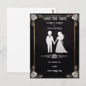 Bride & Groom Wedding Uitnodiging (Voorkant / Achterkant)