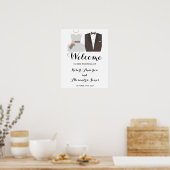 Bride & Groom Welcome Wedding Sign Poster (Keuken)