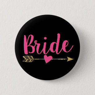 Bride Hot-roze en zwart Ronde Button 5,7 Cm