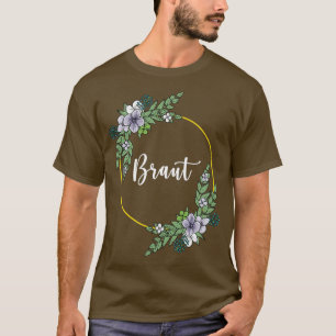 Bride I floral wreatous trouwboho style eucalyptu T-shirt