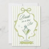 Bride in a Tini Bit Bachelorette Invitation Green (Devant)