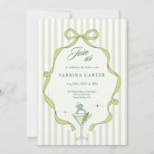 Bride in a Tini Bit Bachelorette Invitation Green (Dos)