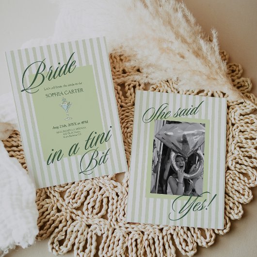 Bride in a Tini Bit Bachelorette Party Invitation