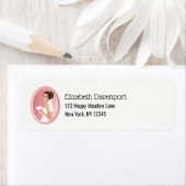 Bride in een White Wedding Dress Holding een Bouqu Etiket (Insitu)