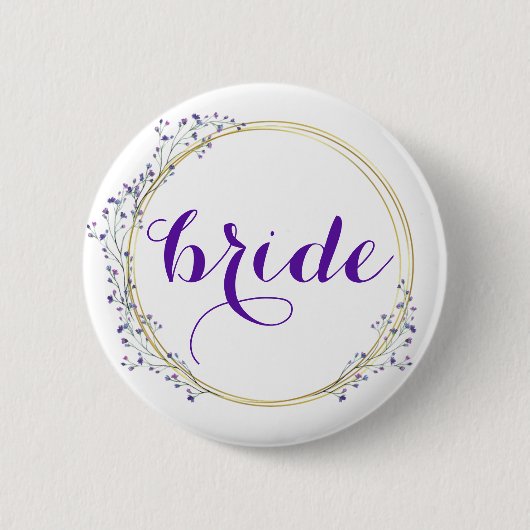 Bride in Floral Border Button (Voorkant)