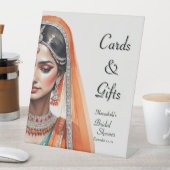 Bride in Lehenga Choli Etnisch Indiaas Vrijgezelle Reclamebord Met Voetstuk (Insitu)