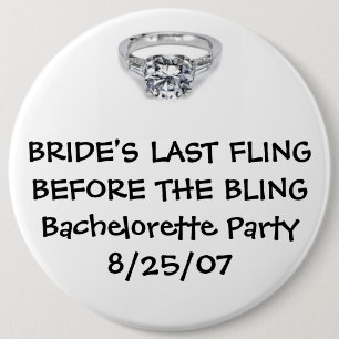 BRIDE IS HET LAATSTE VLAK VOORDAT ZE DE KLOOF HEEF RONDE BUTTON 6,0 CM
