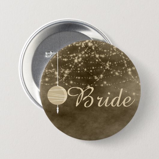 Bride Ivory Lantern Ronde Button 7,6 Cm (Voorkant /achterkant)