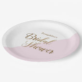 Bride krijgt naam Pink Gold Vrijgezellenfeest Scri Papieren Bordje (Gekanteld)