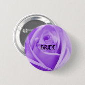 BRIDE - lavender roos knop Ronde Button 5,7 Cm (Voorkant /achterkant)