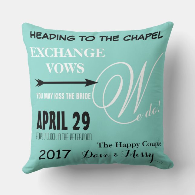 BRIDE leidt naar het chapelhuwelijk dat we doen Kussen (Achterkant)