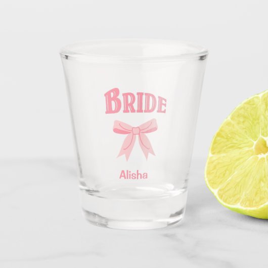 BRIDE met aangepaste naam  Shot Glas (Voorkant)