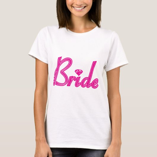 Bride met Bling - Roze T-shirt (Voorkant)