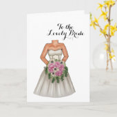 Bride met Bouquet van de Bodemgroet Kaart (Gele Bloem)