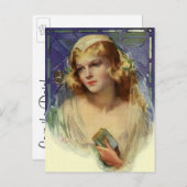 Bride met een Bijbel, Wedding sparen de Datum Aankondigingskaart (Voorkant / Achterkant)