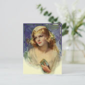 Bride met een Bijbel, Wedding sparen de Datum Aankondigingskaart (Staand voorkant)