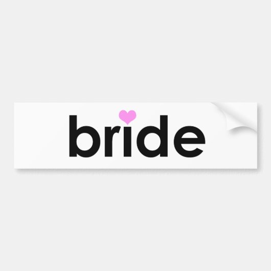 Bride met hart bumpersticker (Voorkant)