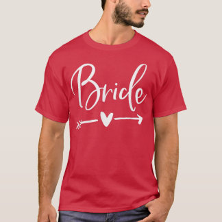 Bride met pijl en hart t-shirt