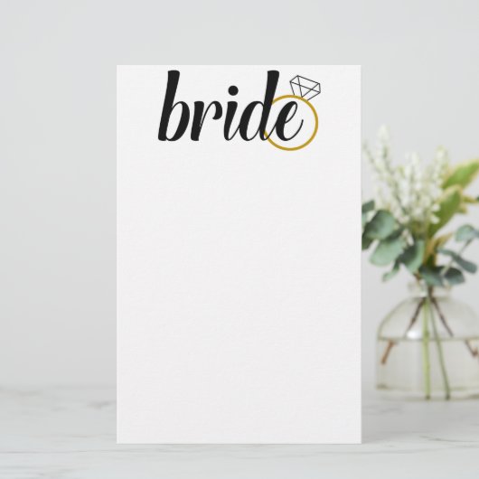 Bride met Ring Briefpapier (Staand voorkant)