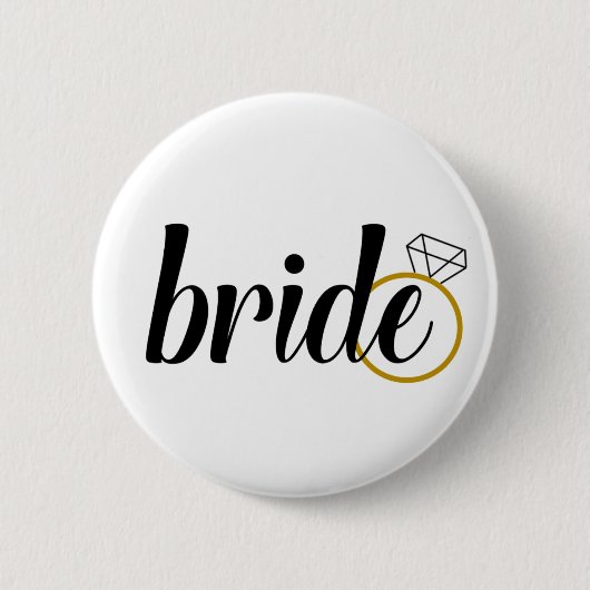 Bride met Ring Ronde Button 5,7 Cm (Voorkant)