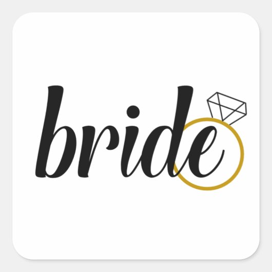 Bride met Ring Vierkante Sticker (Voorkant)