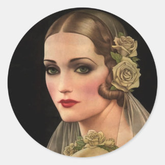 bride met Rozen Ronde Sticker