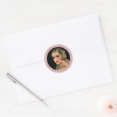  bride met Rozen Ronde Sticker (Envelop)