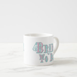 Bride met Veil, roze en Blauwgroen type Espresso Kop