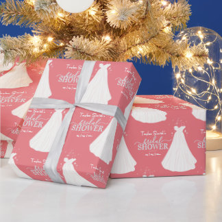 Bride met Vrijgezellenfeest roze met lange druk Cadeaupapier