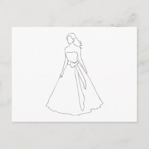 Bride met Wavy Hair Briefkaart