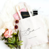 Bride Modern Elegant Script Wedding Custom Name Tote Bag