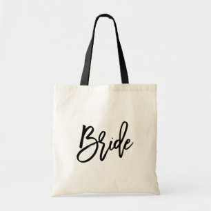 Bride modern penseelscript tote bag