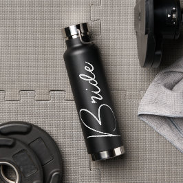 Bride Modern Script Wedding Waterfles