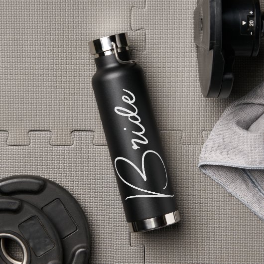 Bride Modern Script Wedding Waterfles (Gym)