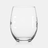 Bride Monogram Handtekening Script Wijnglas Zonder Voet (Links)