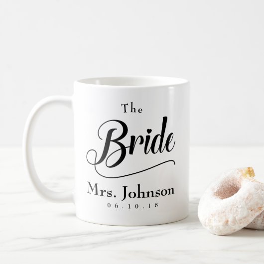Bride Mrs Wedding Date Koffiemok (Met donut)