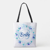 Bride My Iets Blue Monogram Modern Draagtas (Achterkant)