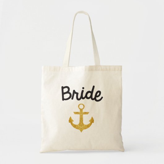 Bride Nautical Anchor Gold Foil Tas (Voorkant)