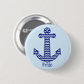 Bride Nautical Bachelorette Pin Ronde Button 5,7 Cm (Voorkant /achterkant)