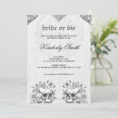Bride of Die Gothic Bachelorette Party Kaart (Staand voorkant)