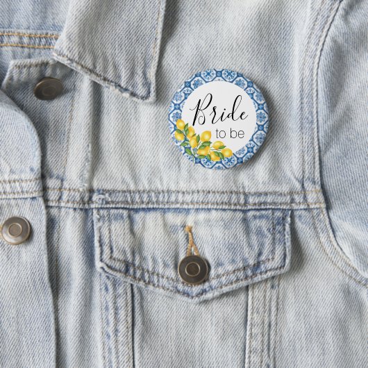 Bride om Button te zijn - blauwe Tegel en leemons (In situ)