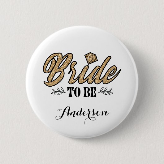 Bride om Button te zijn Pin Gold & Black (Voorkant)