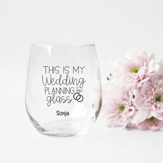 Bride om de zwarte Moderne Aangepaste Band van het Wijnglas Zonder Voet