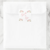 Bride om een roze Waterverf te zijn Vierkante Sticker (Tas)